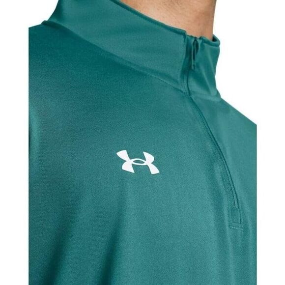 Under Armour 1376844-722 Men's Sz XLT Teal/White Team Tech L/S 1/4 Zip Pullover - Picture 11 of 11